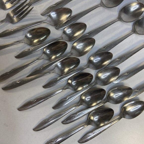 Oneida Oneidacraft Deluxe PROFILE Stainless Flatware 54 pc w Serving pcs Nice - Picture 7 of 13